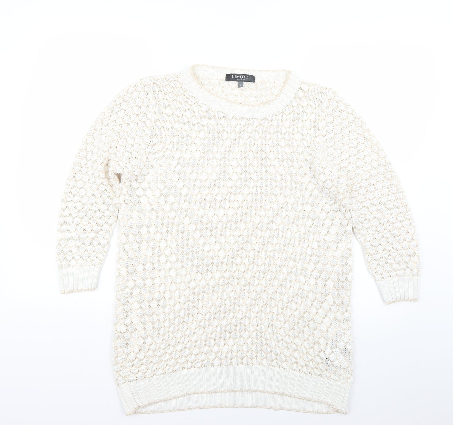 Womens UK Size 12 Limited Collection White Pullover Jumper
