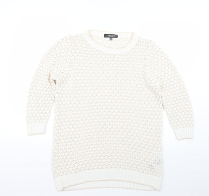 Womens UK Size 12 Limited Collection White Pullover Jumper
