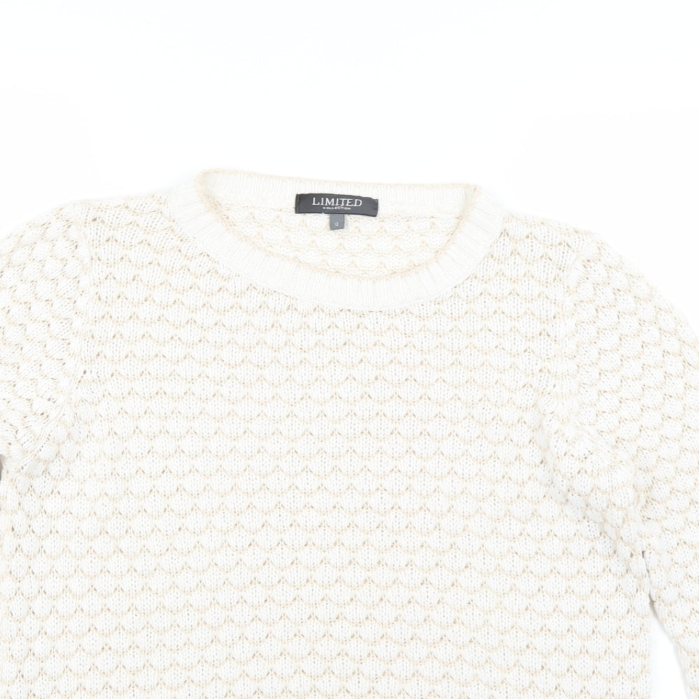 Womens UK Size 12 Limited Collection White Pullover Jumper
