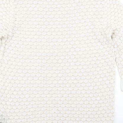 Womens UK Size 12 Limited Collection White Pullover Jumper
