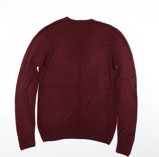 F&F Mens Red   Henley Jumper Size M