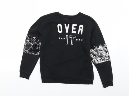 Primark Girls Black   Pullover Sweatshirt Size 10-11 Years