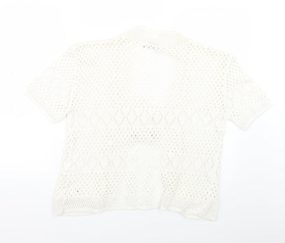 Empress Womens White   Cardigan Jumper Size M