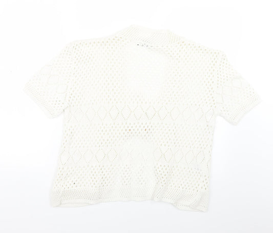 Empress Womens White   Cardigan Jumper Size M