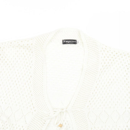 Empress Womens White   Cardigan Jumper Size M