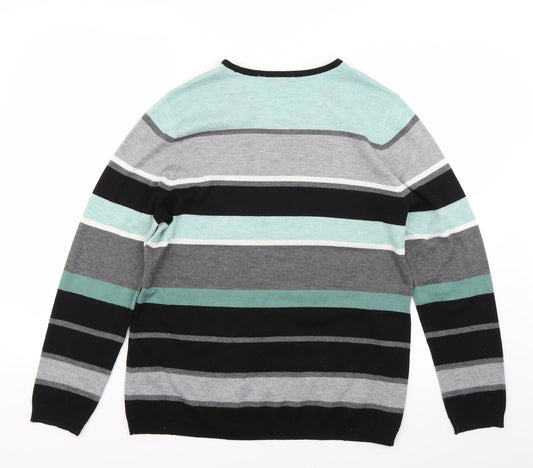 Canada Womens Blue Striped  Pullover Jumper Size M