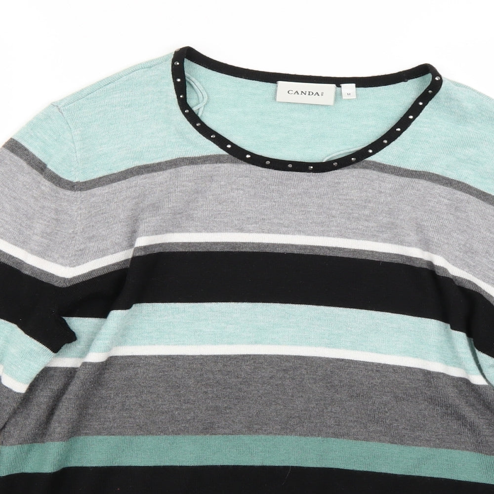 Canada Womens Blue Striped  Pullover Jumper Size M