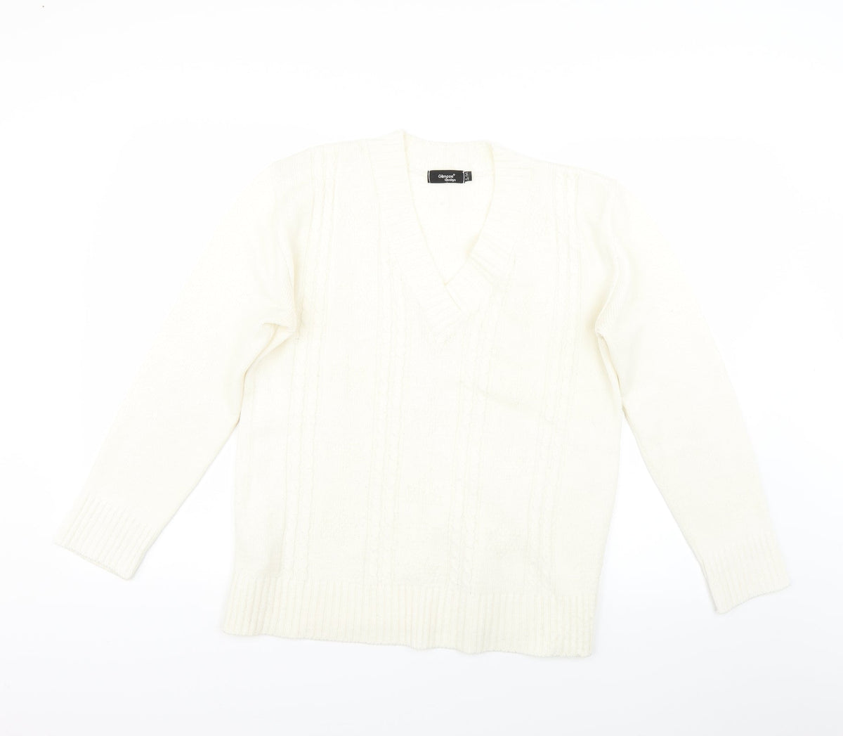Womens UK Size M Glimpse Design Beige Pullover Jumper