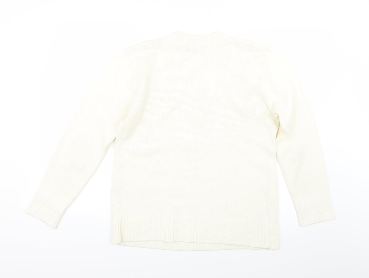 Womens UK Size M Glimpse Design Beige Pullover Jumper
