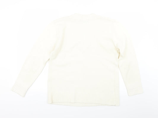 Womens UK Size M Glimpse Design Beige Pullover Jumper