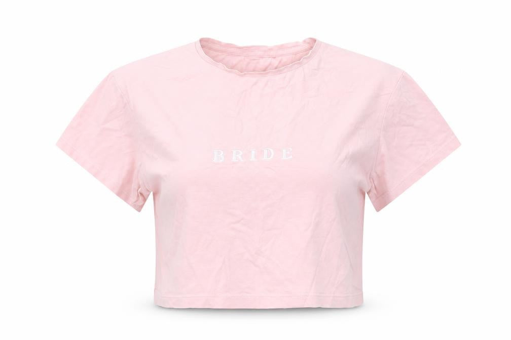 Womens UK Size M Preworn Pink Cropped T-Shirt