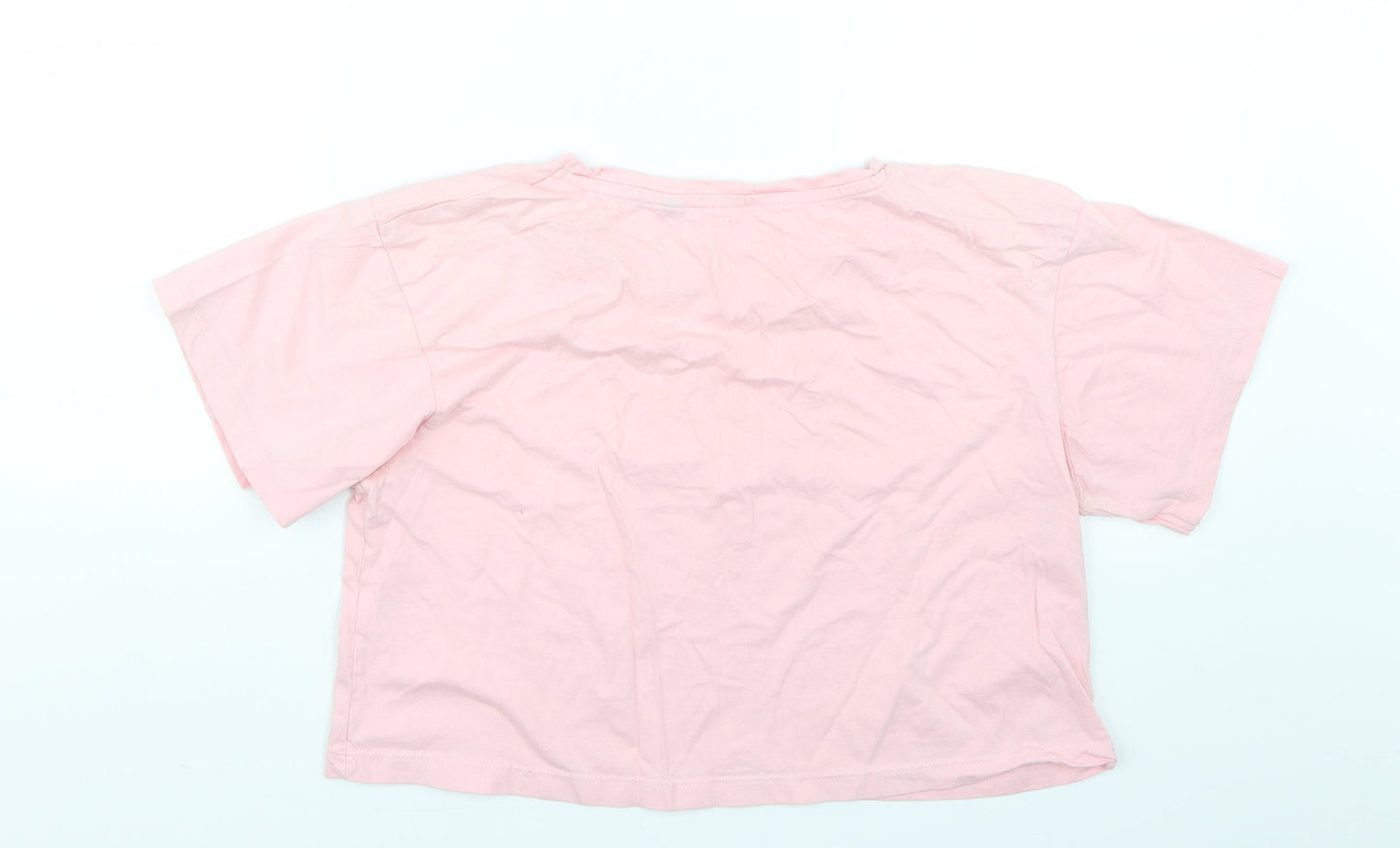 Womens UK Size M Preworn Pink Cropped T-Shirt
