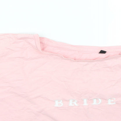 Womens UK Size M Preworn Pink Cropped T-Shirt
