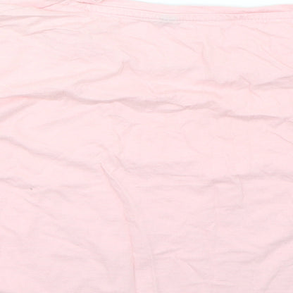 Womens UK Size M Preworn Pink Cropped T-Shirt