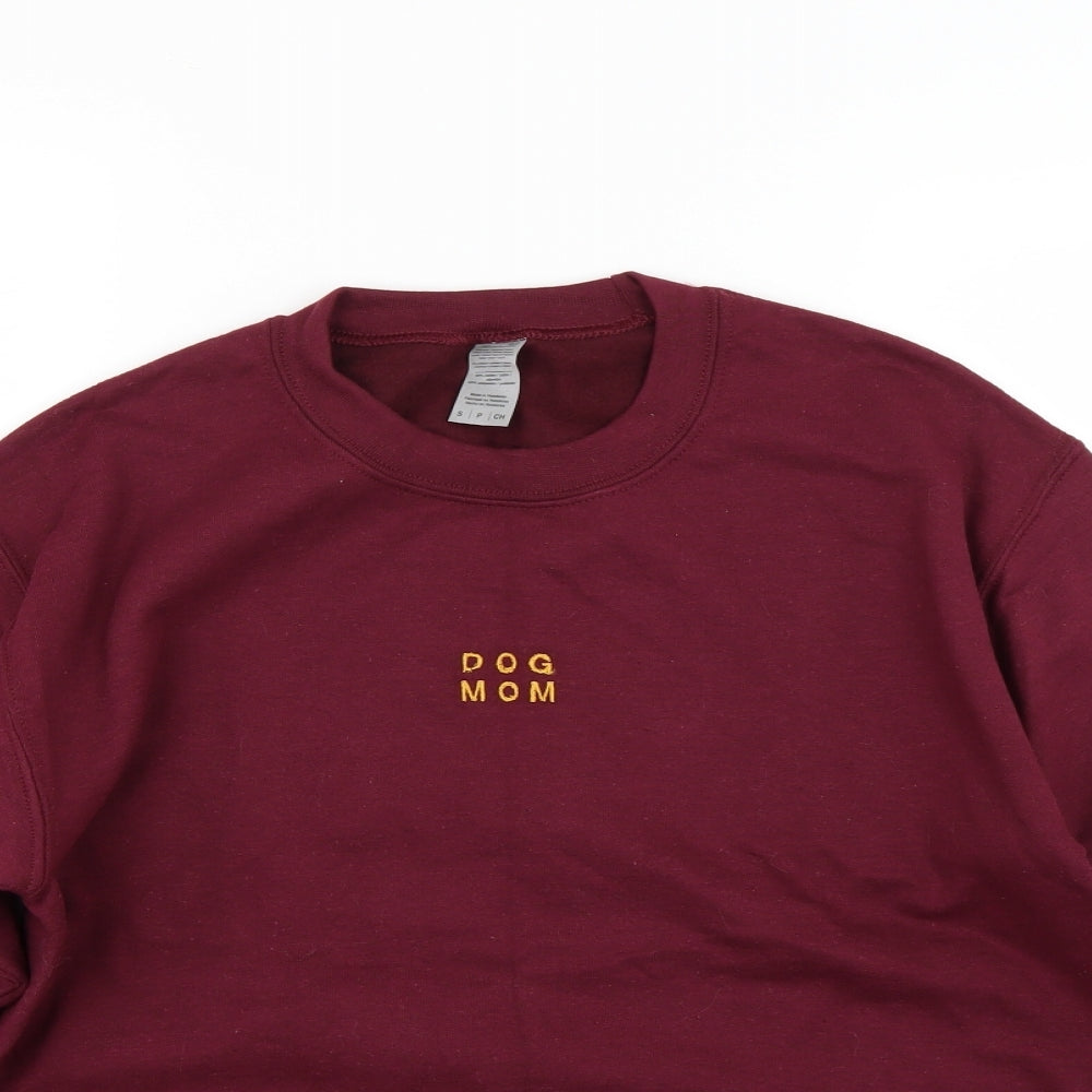 Gildan Womens Red   Pullover Sweatshirt Size S  - Dog Mom