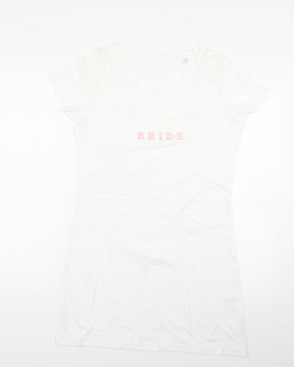 Womens UK Size M Preworn White Basic T-Shirt