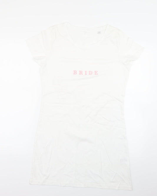 Womens UK Size M Preworn White Basic T-Shirt