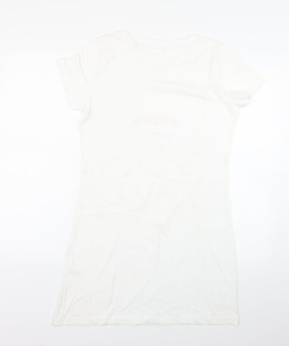 Womens UK Size M Preworn White Basic T-Shirt