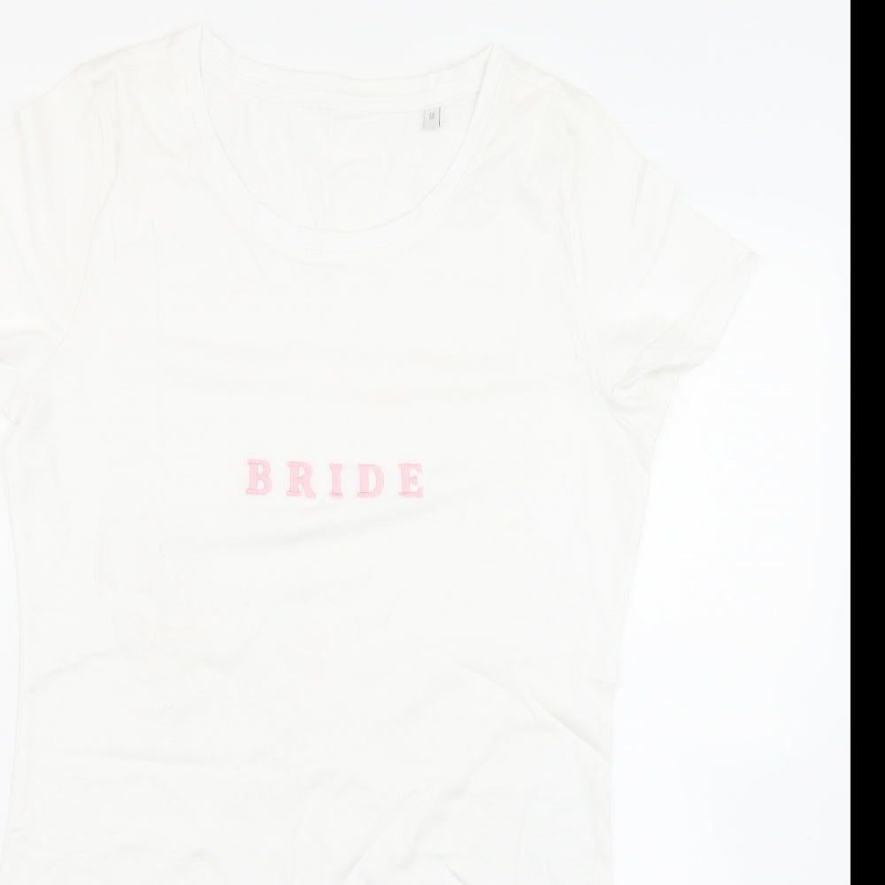 Womens UK Size M Preworn White Basic T-Shirt