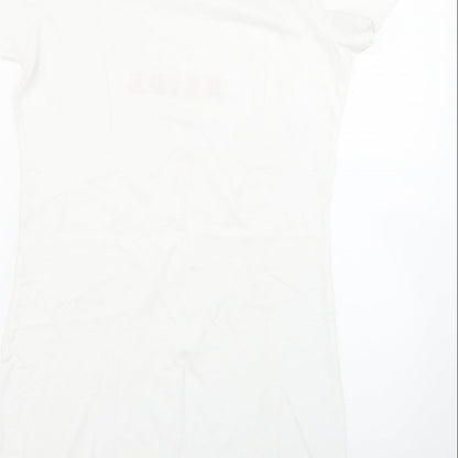 Womens UK Size M Preworn White Basic T-Shirt