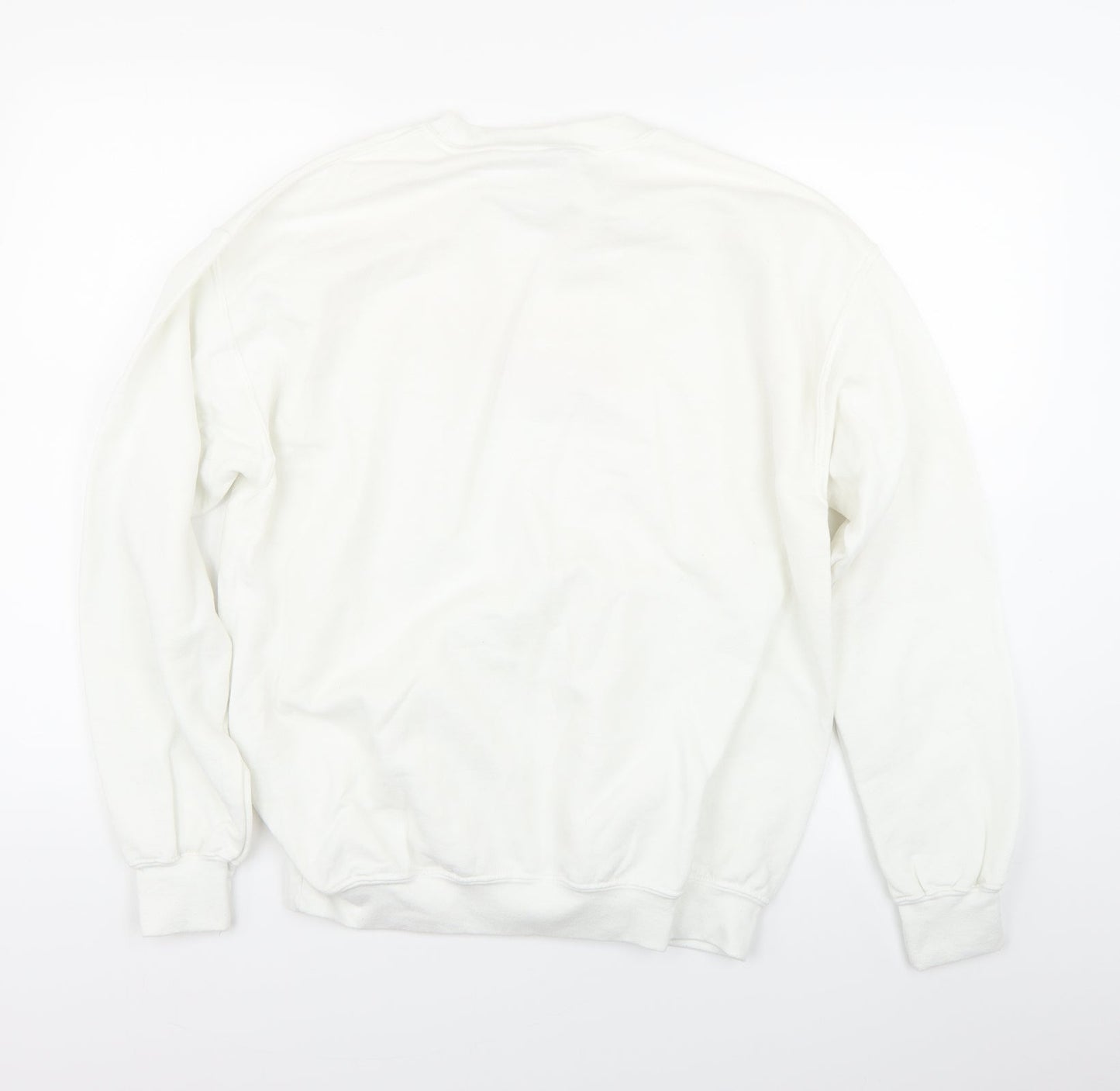 Gildan Womens White   Pullover Sweatshirt Size M