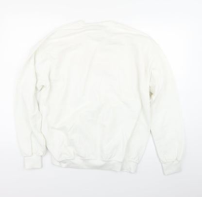 Gildan Womens White   Pullover Sweatshirt Size M