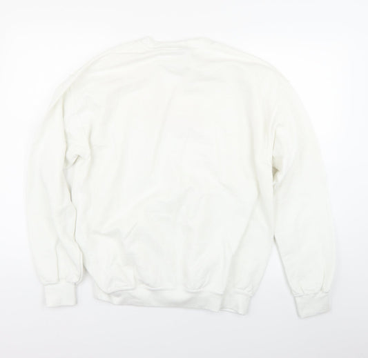 Gildan Womens White   Pullover Sweatshirt Size M