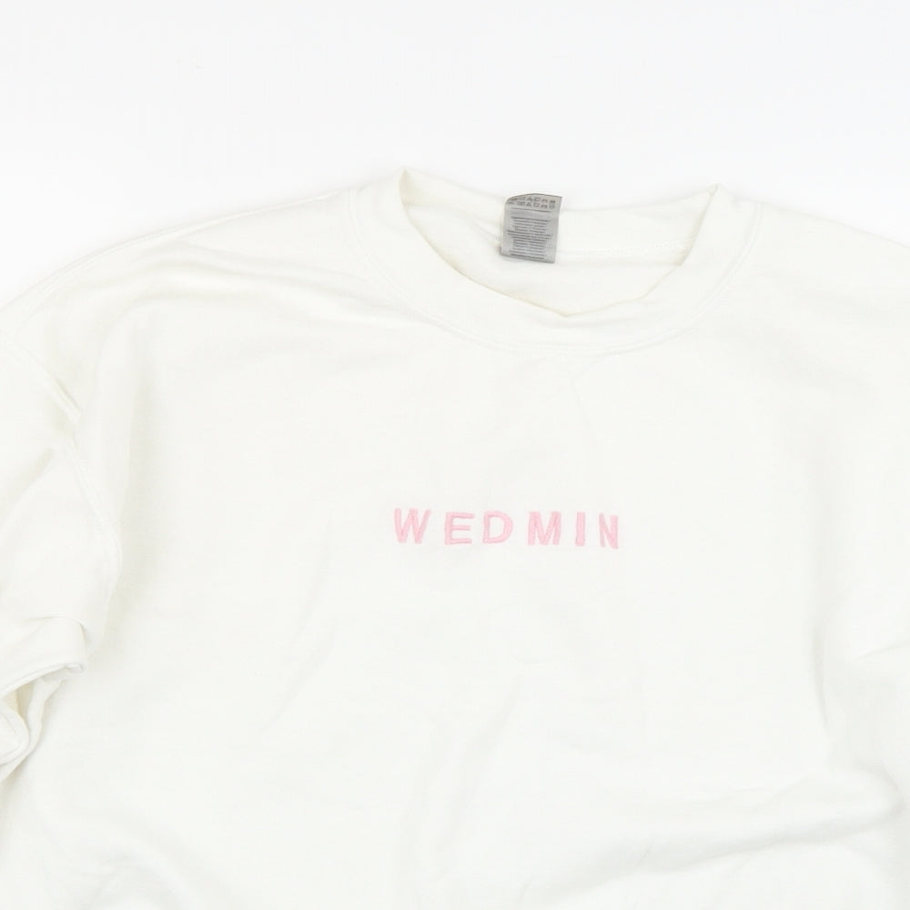 Gildan Womens White   Pullover Sweatshirt Size M