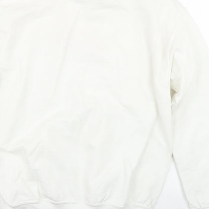Gildan Womens White   Pullover Sweatshirt Size M