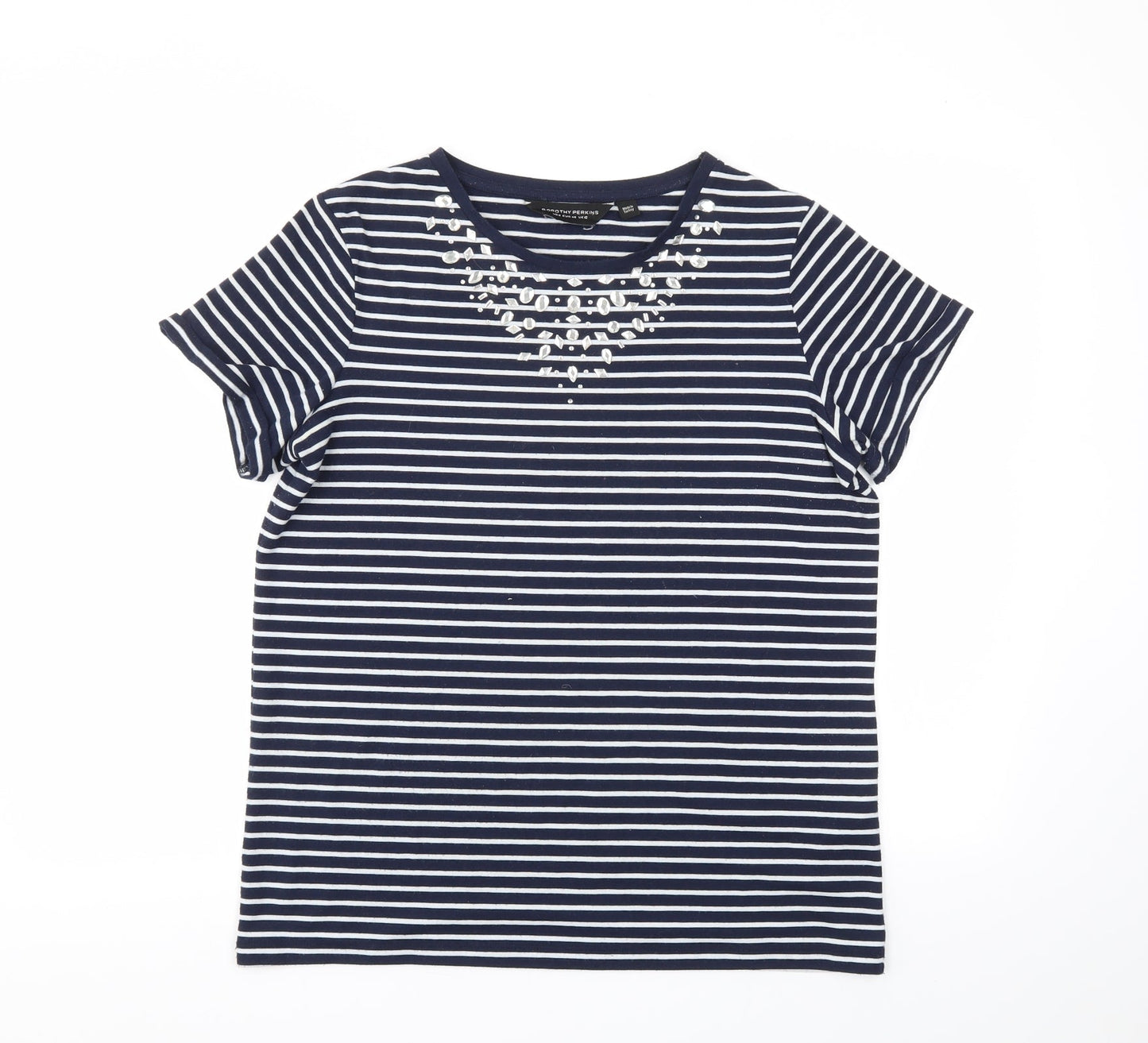 Womens UK Size 12 Dorothy Perkins Blue Basic T-Shirt