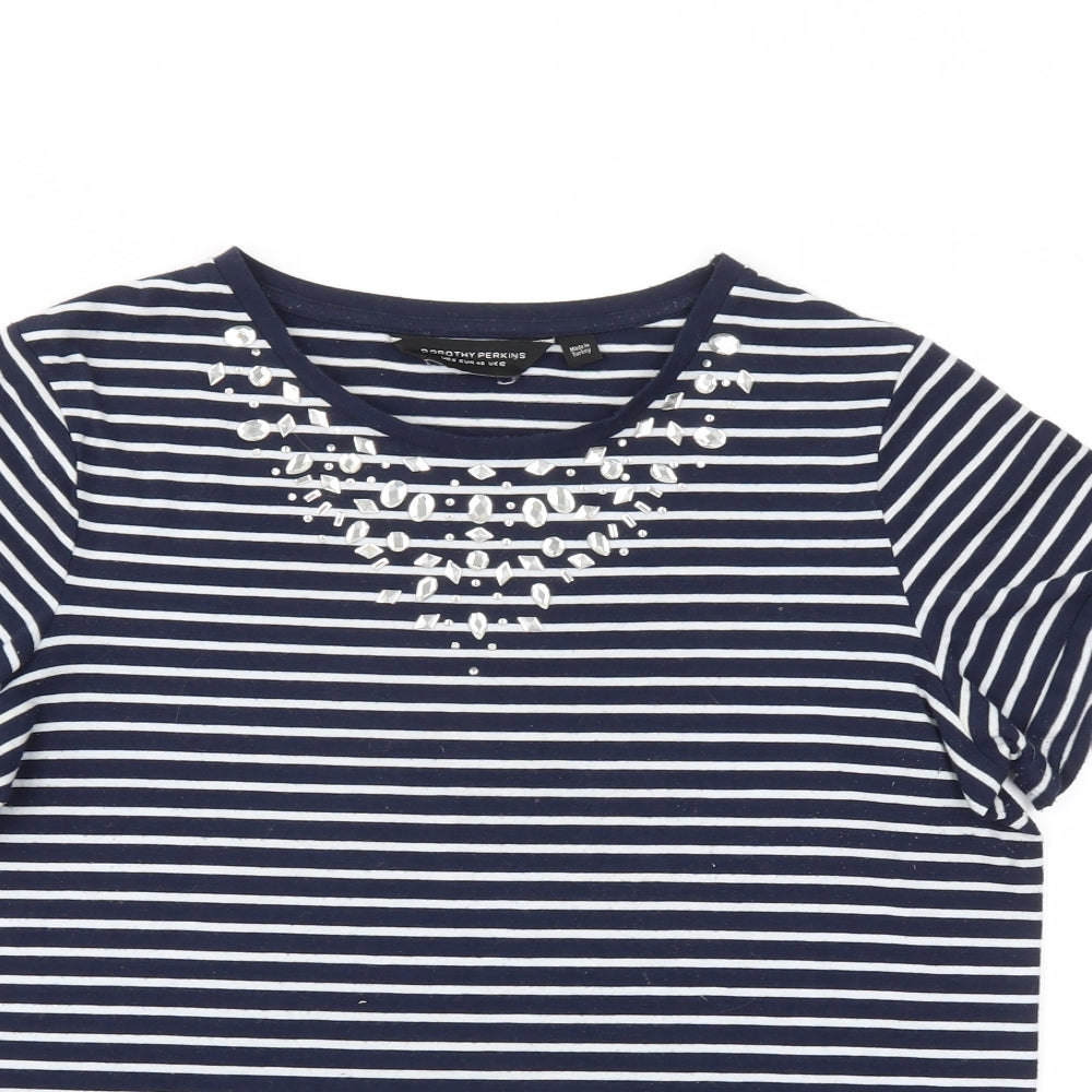 Womens UK Size 12 Dorothy Perkins Blue Basic T-Shirt