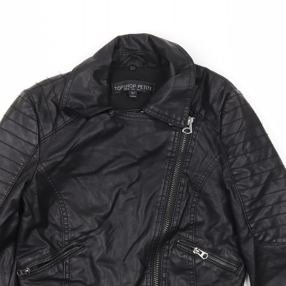 Womens UK Size 4 TOPSHOP Black Jacket