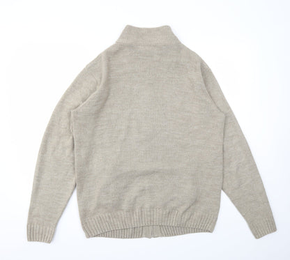 PREMIER MAN Mens Beige   Full Zip Sweatshirt Size M