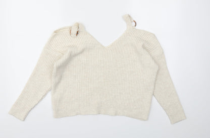 Womens UK Size 10 Miss Selfridge Beige Pullover Jumper