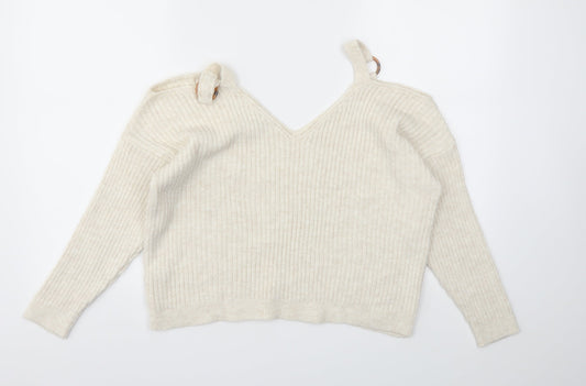 Womens UK Size 10 Miss Selfridge Beige Pullover Jumper