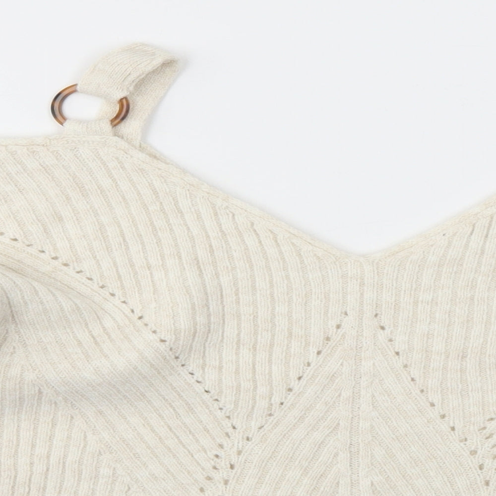 Womens UK Size 10 Miss Selfridge Beige Pullover Jumper