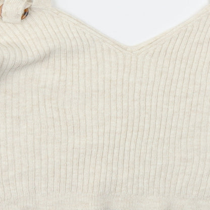 Womens UK Size 10 Miss Selfridge Beige Pullover Jumper