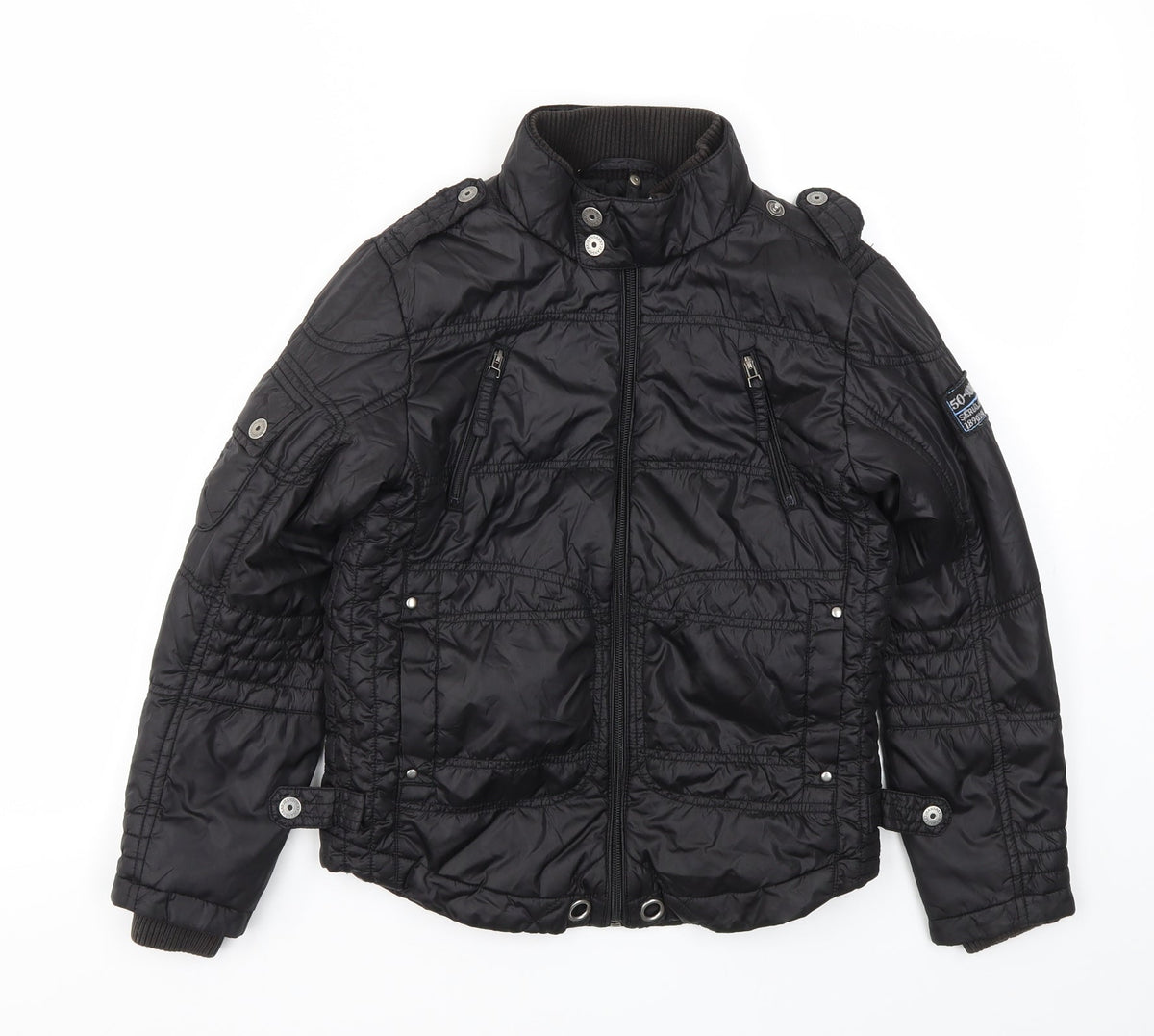 LITTLE UNIT Boys Black   Basic Coat Coat Size 9 Years