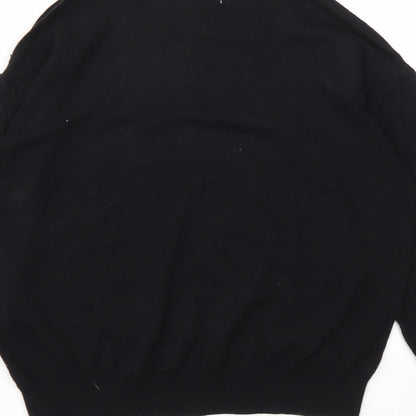 Womens UK Size S Mango Black Basic T-Shirt