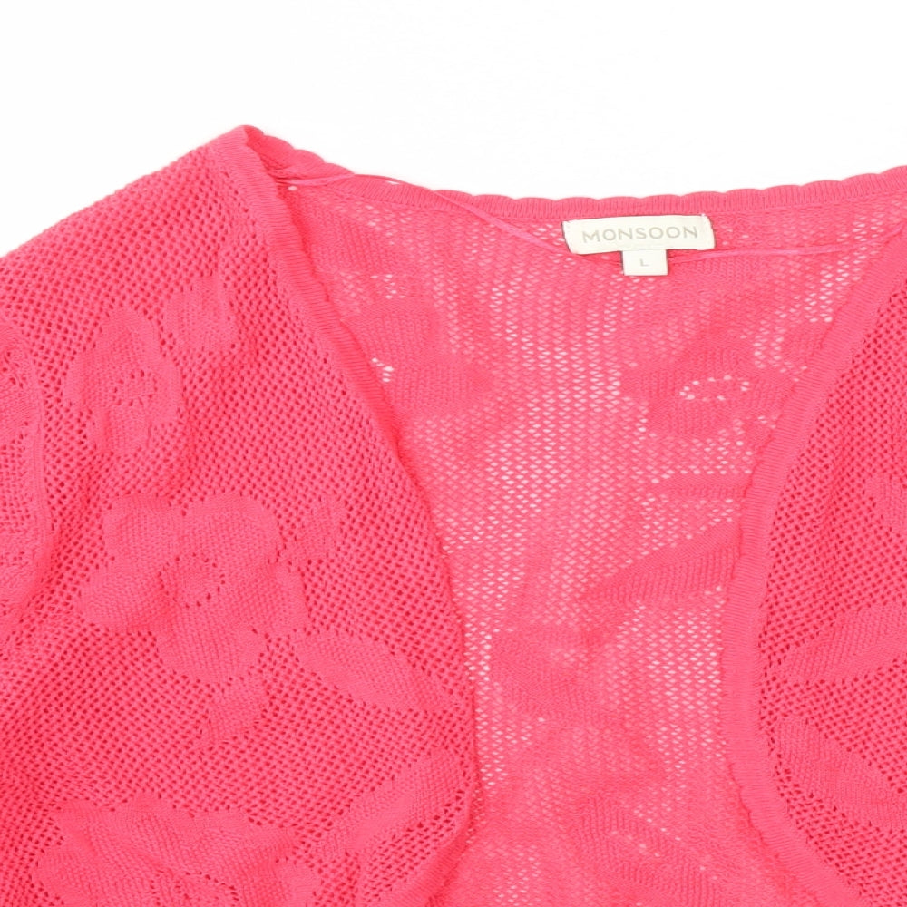 Womens UK Size L Monsoon Pink Cardigan Jumper