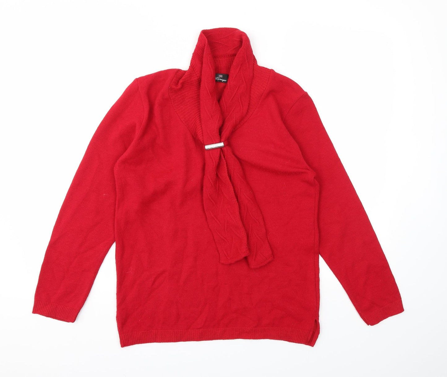 Womens UK Size S Monique Red Pullover Jumper