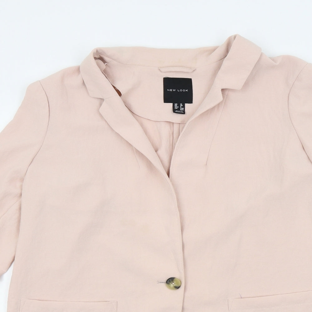 New Look Womens Pink Colourblock  Jacket Blazer Size 12