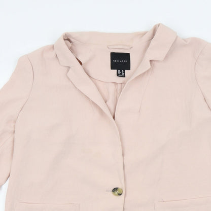 New Look Womens Pink Colourblock  Jacket Blazer Size 12