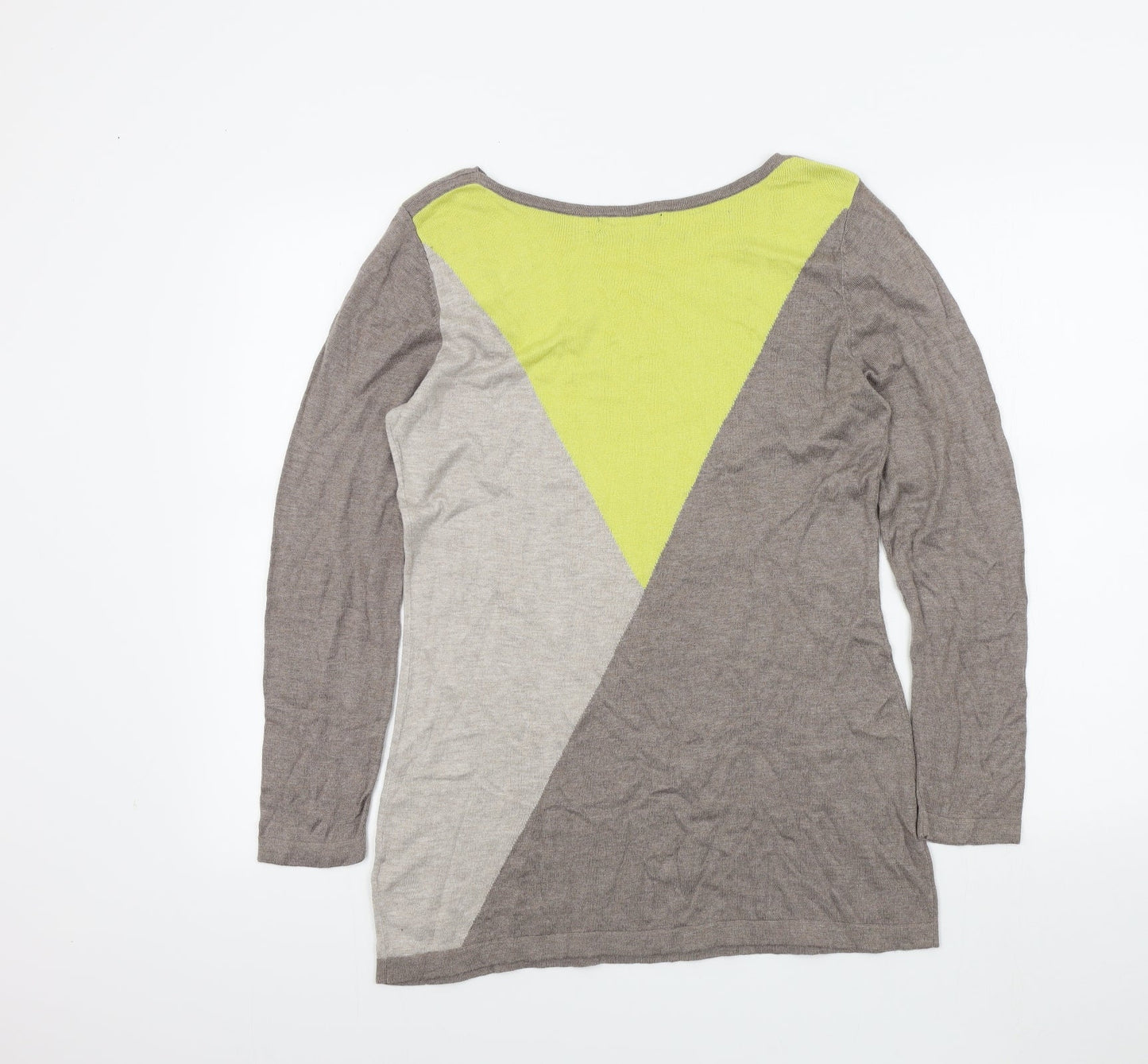 david emanuel Womens White Geometric  Pullover Jumper Size S