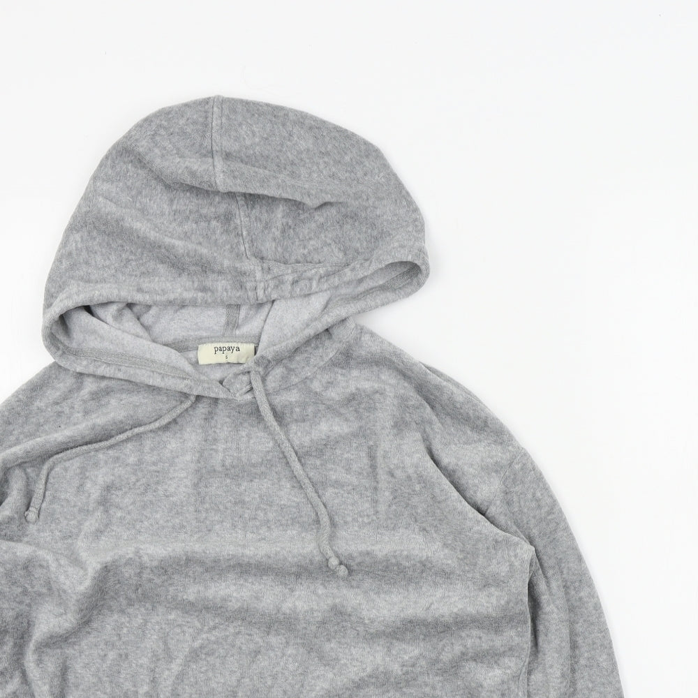 Papaya Womens Grey Colourblock  Pullover Hoodie Size S