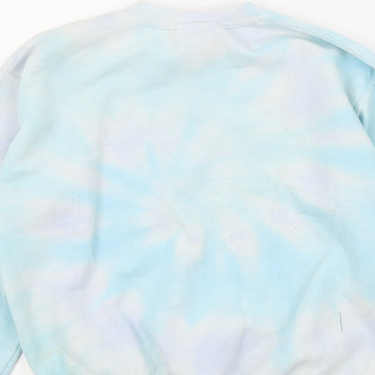 Gildan Girls Blue Colourblock  Pullover Jumper Size M