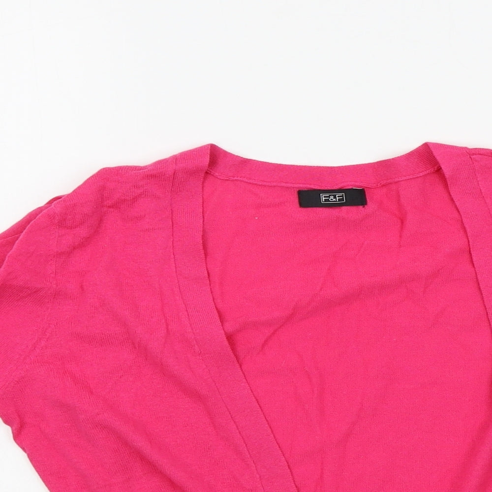 Womens UK Size 12 F&F Pink Cardigan Jumper