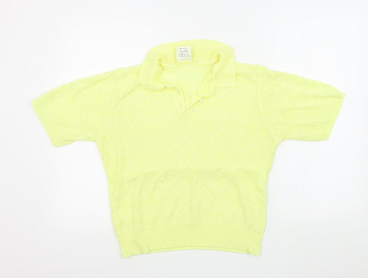 CARLYLE Womens Yellow   Pullover Jumper Size M