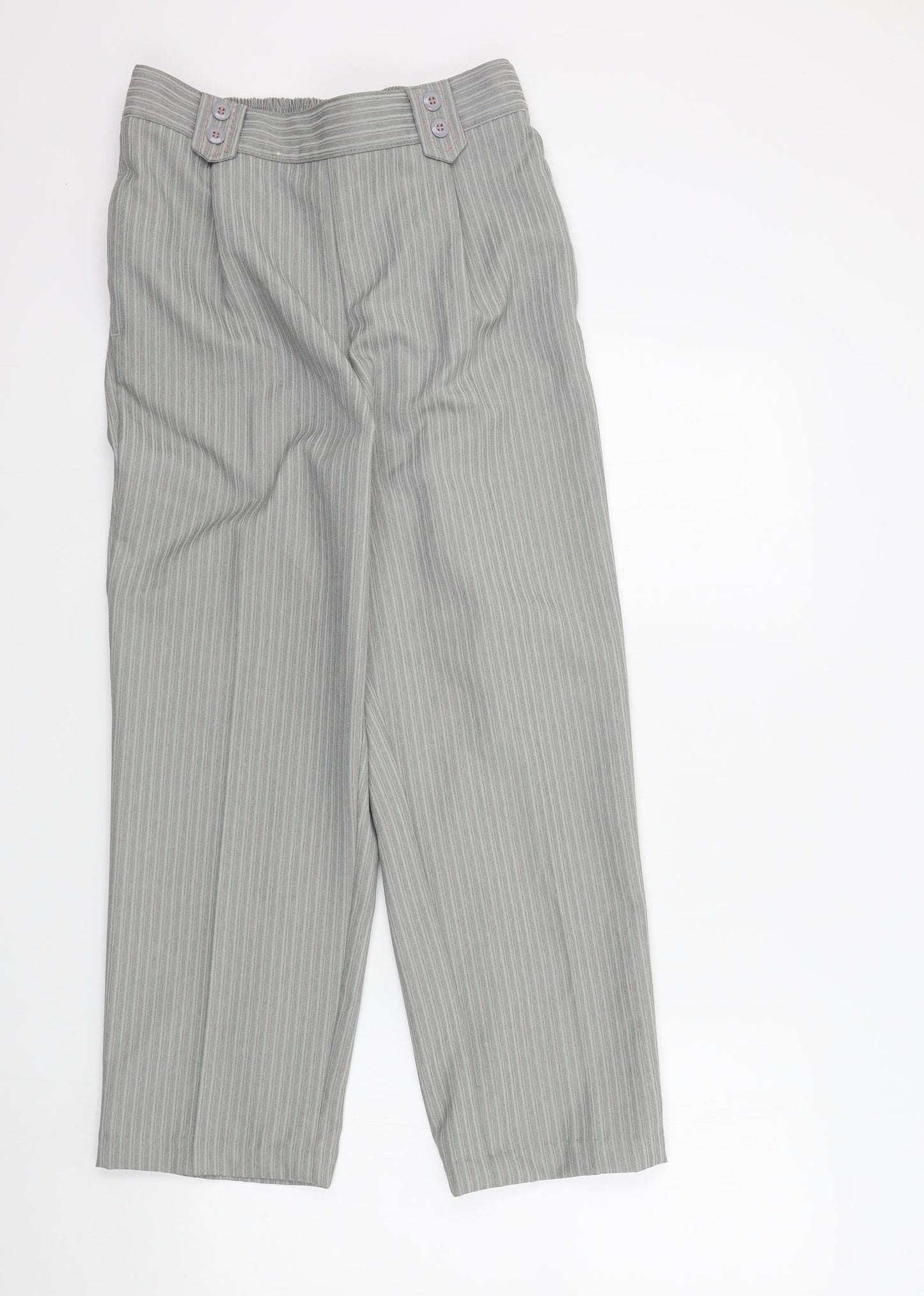 BM Womens Grey Striped  Trousers  Size 12 L25 in