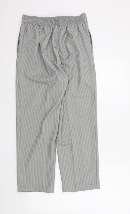 BM Womens Grey Striped  Trousers  Size 12 L25 in